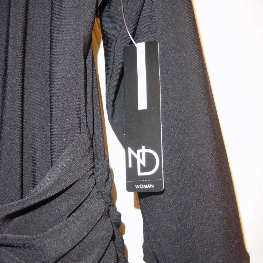 New Direction Black Dress Size 2X Stretch Blouson - Picture 5 of 8